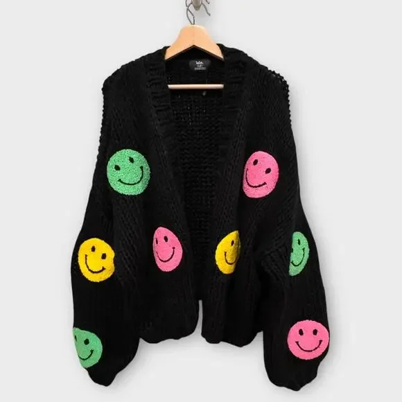 Dressed in La La Visionary Hand Knit Smile Cardigan Size L/XL - Picture 7 of 15